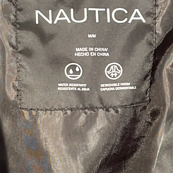 Nautica Black Puffer Jacket, Water Resistant, Size Medium, Like New - Picture 7 of 14